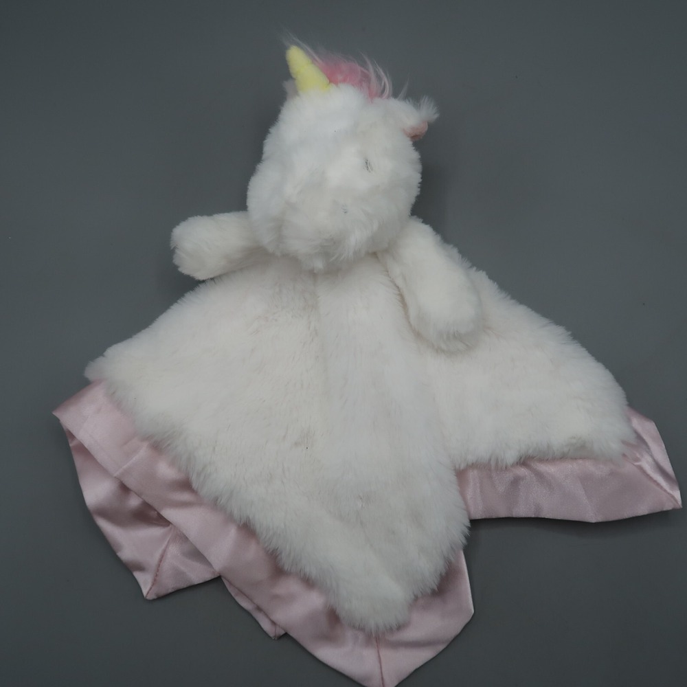 Cloud Island Unicorn Lovey 14 in Plush Security Blanket Pink Satin Baby Infant